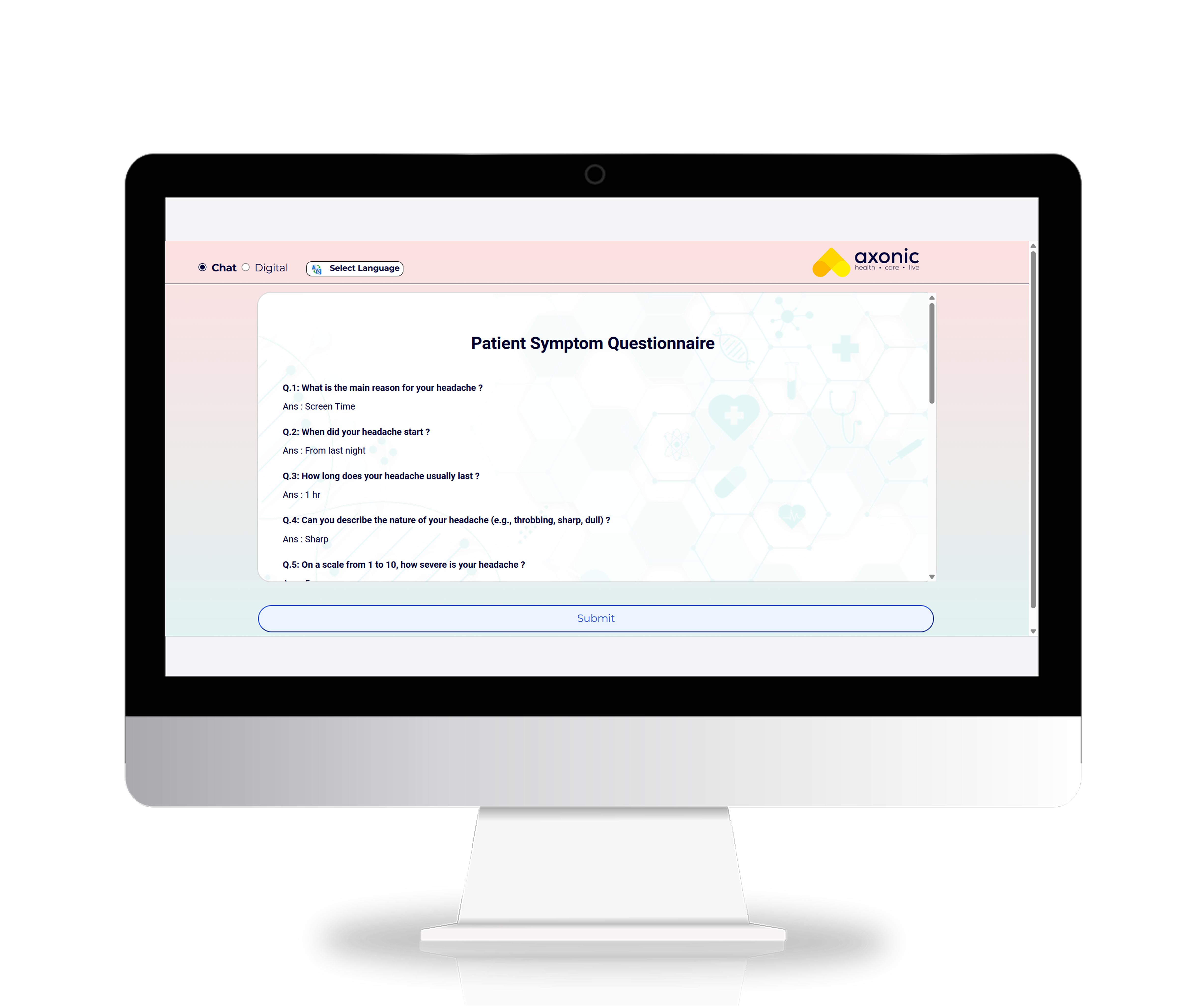 Personalized Workflow Automation - AxonMD clinic management feature showing Automate the routine, so you can focus on care. Send instant questionnaires tail...